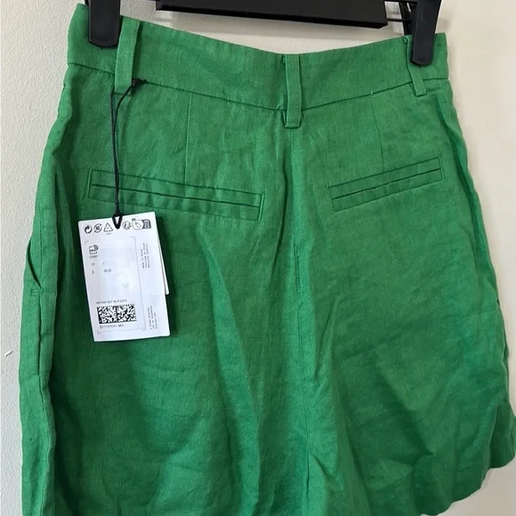 & Other Stories Relaxed Linen Shorts Green Size 0 NWT - Picture 6 of 9